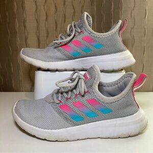 Adidas Lite Racer RBN Women's 8 Running Sneakers Grey Pink Aqua Cloudfoam